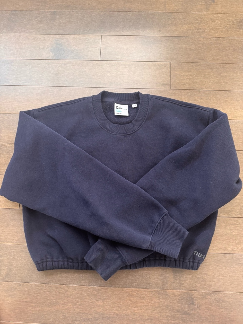 TNA Navy Crewneck Pullover Sweatshirt